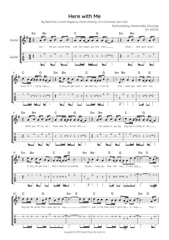 Here With Me (arr. Arr. Ed.CAL)