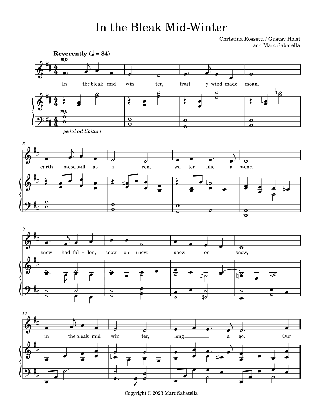In the Bleak Mid-Winter (arr. Marc Sabatella)