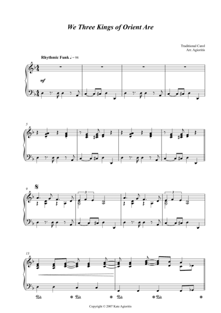 We Three Kings of Orient Are - Piano Solo (arr. K. Agioritis)