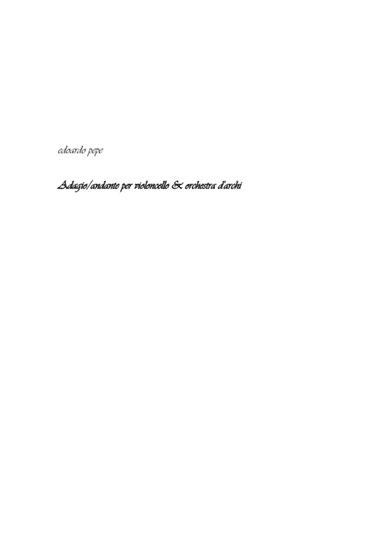Adagio / Andante for Cello and Strings