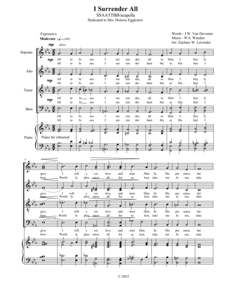 I Surrender All (arr. Zachary W. Lavender)