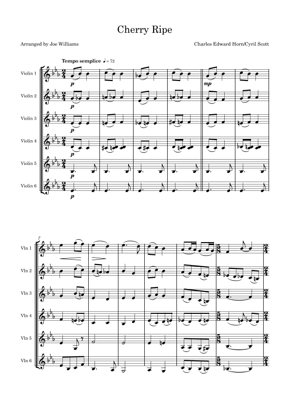 Cherry Ripe (arr. Joe Williams)