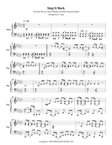 Sing It Back (arr. G. Tiago)