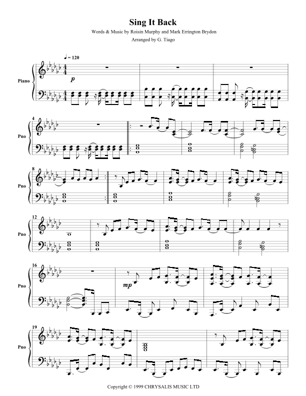 Sing It Back (arr. G. Tiago)