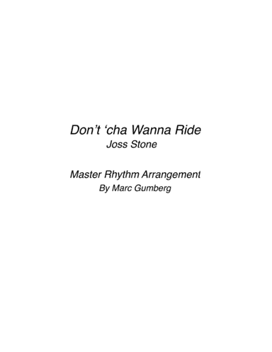 Don't 'cha Wanna Ride (arr. Marc Gumberg)