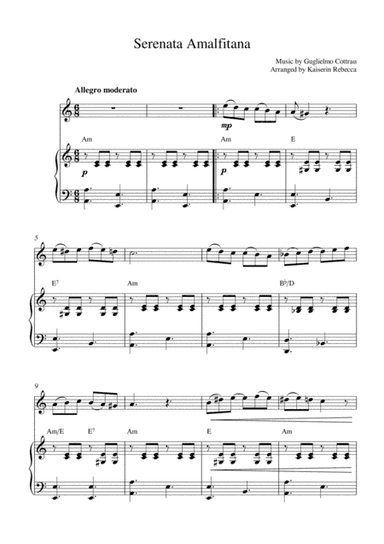 Serenata Amalfitana (Serenade of Amalfi) (oboe solo and piano accompaniment) (arr. Kaiserin Rebecca)