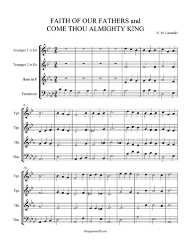 Faith Of Our Fathers and Come Thou Almighty King (arr. theupperstaff.com)
