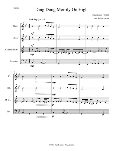Ding Dong Merrily On High (arr. Keith James)