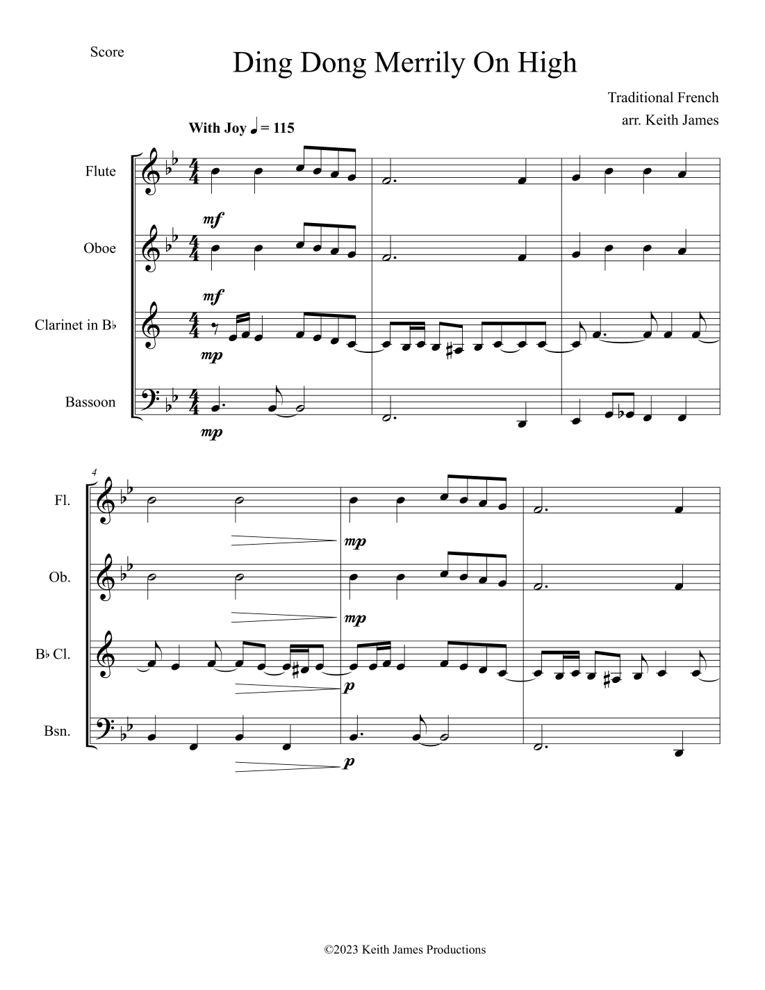 Ding Dong Merrily On High (arr. Keith James)