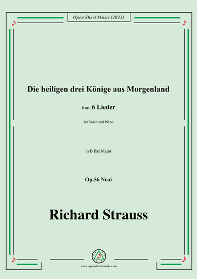 Richard Strauss-Die heiligen drei Könige aus Morgenland,in B flat Major (arr. OSM Press)