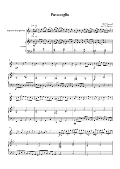 Passacaglia, Handel-Halvorsen, For Soprano Saxophone & Piano (arr. Eugene Egorov)