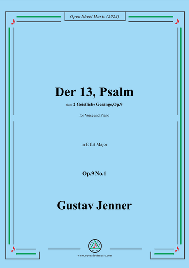 Jenner-Der 13,Psalm,in E flat Major,Op.9 No.1 (arr. OSM Press)
