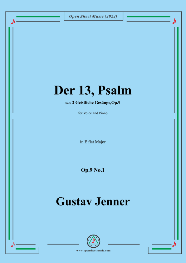 Jenner-Der 13,Psalm,in E flat Major,Op.9 No.1 (arr. OSM Press)