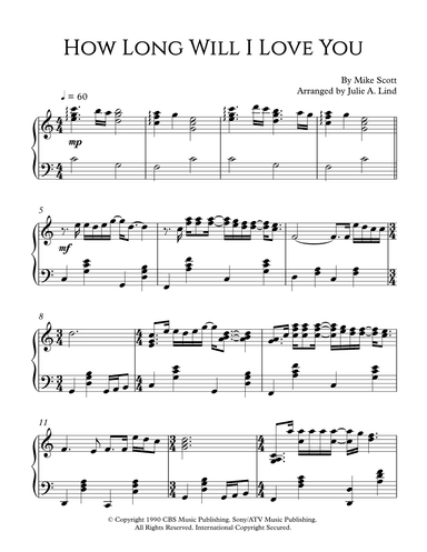 How Long Will I Love You (arr. Julie A Lind)