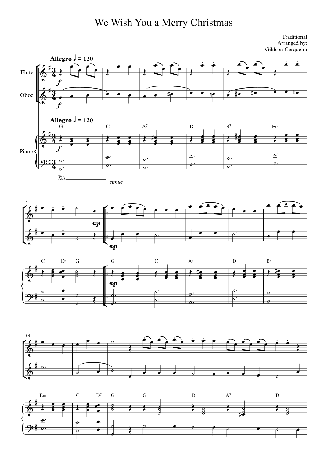 We Wish You a Merry Christmas (arr. Gildson Cerqueira)