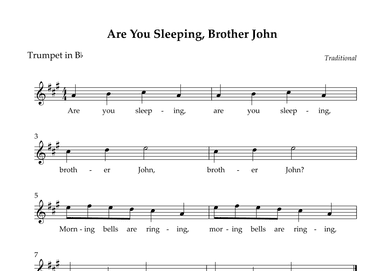 Are You Sleeping, Brother John (Easy) (arr. Wesley S. SIlva)