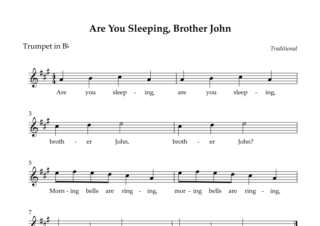 Are You Sleeping, Brother John (Easy) (arr. Wesley S. SIlva)