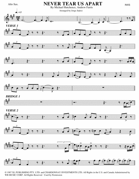Never Tear Us Apart (arr. Jorge Juárez)