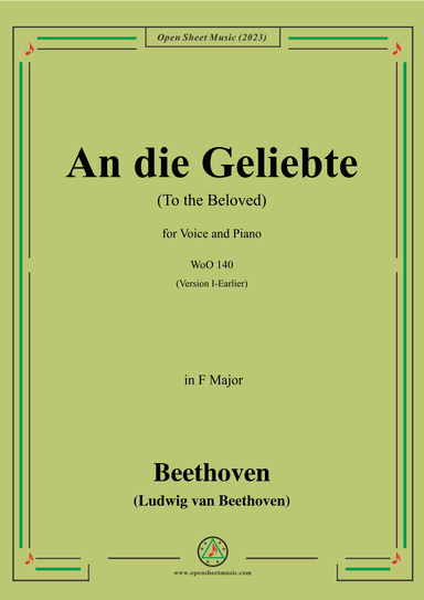 Beethoven-An die Geliebte(To the Beloved),in F Major (arr. OSM Press)