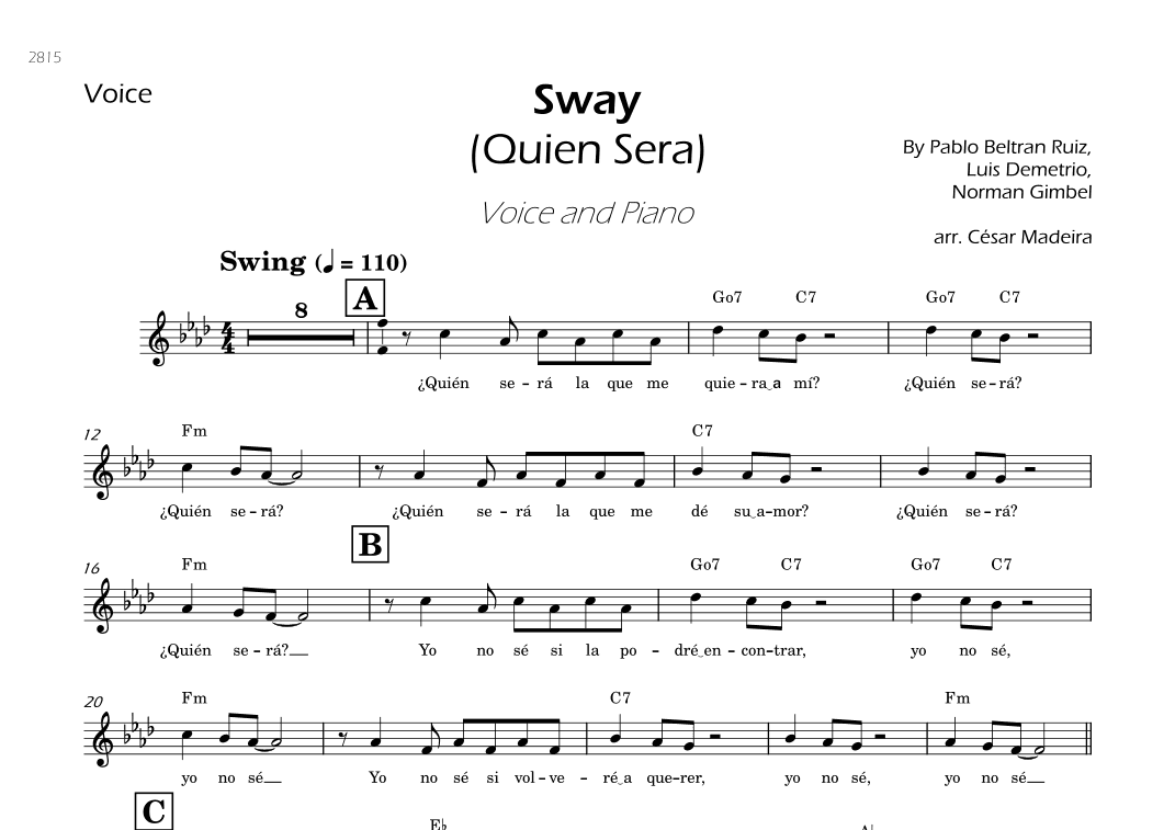 Sway (quien Sera) (arr. César Madeira)