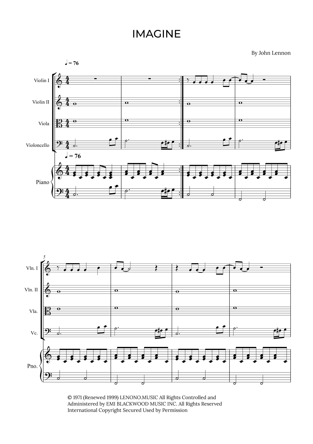 Imagine (arr. Alex Nunes Rodrigues)