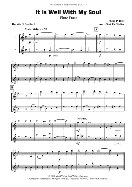It Is Well With My Soul (arr. Gert Th. Walter)