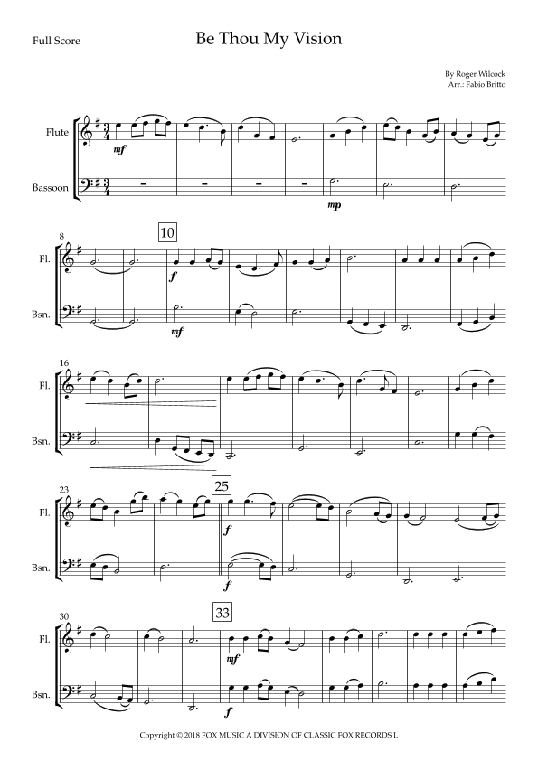 Be Thou My Vision (arr. Fabio Britto)