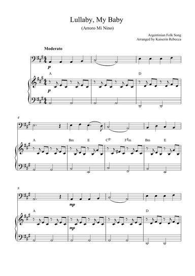 Lullaby, My Baby (Arroro Mi Nino) (arr. Kaiserin Rebecca)