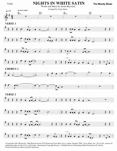 Nights In White Satin (arr. Jorge Juárez)