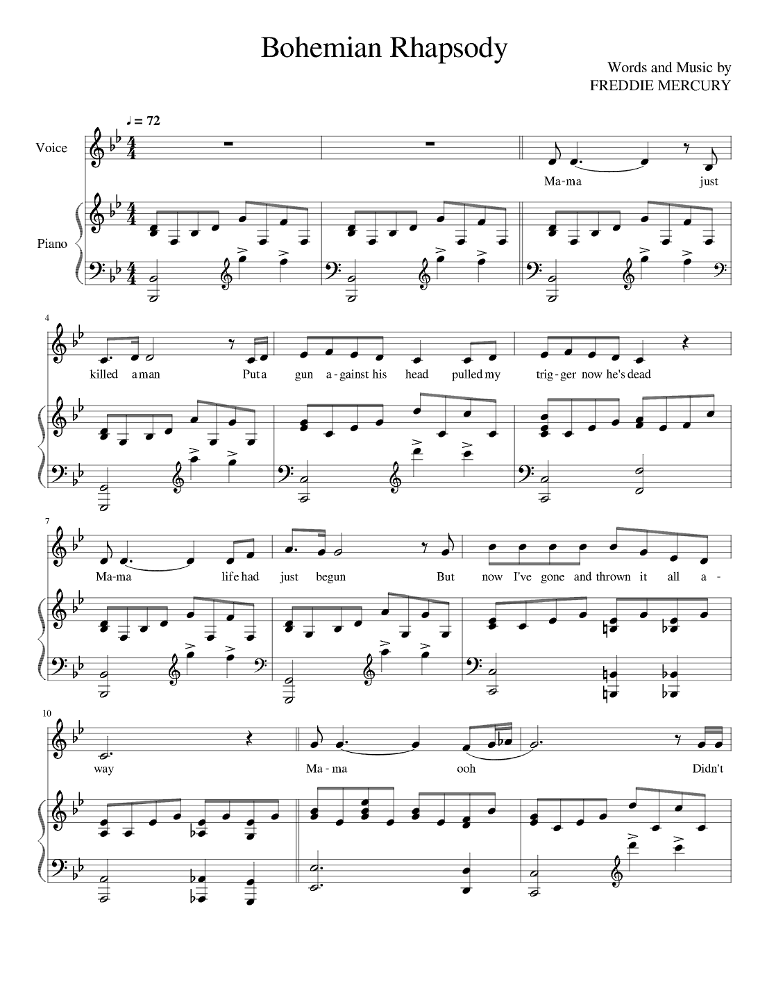 Bohemian Rhapsody (arr. Ian Meacom)