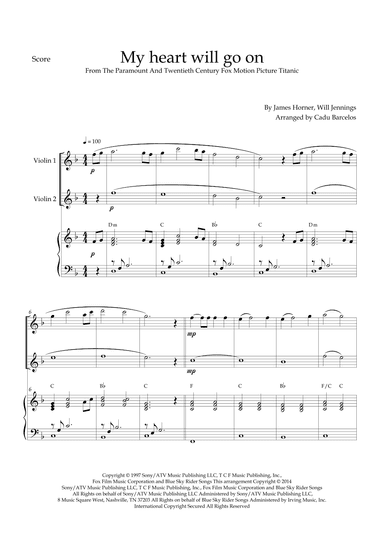 My Heart Will Go On (love Theme From 'titanic') (arr. Cadu Barcelos)