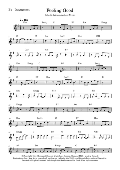 Feeling Good (arr. Fabio Eduardo de Oliveira)