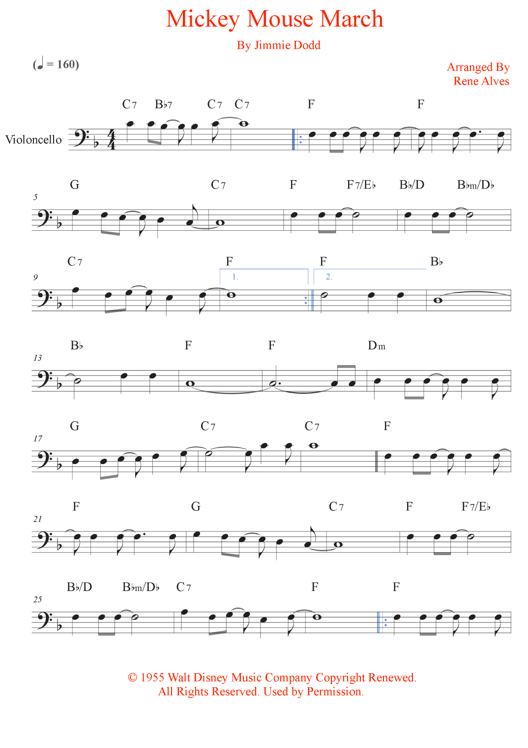 Mickey Mouse March (arr. Rene Alves)