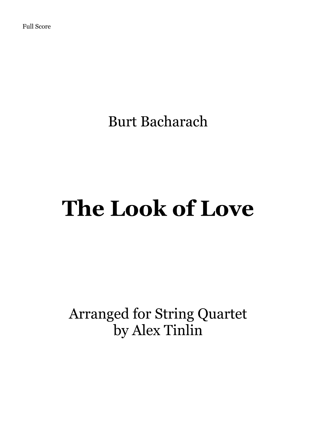 The Look Of Love (arr. Alex Tinlin)