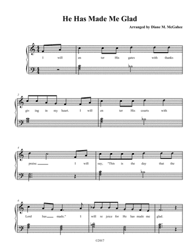 He Has Made Me Glad (i Will Enter His Gates) (arr. Diane M. McGahee)