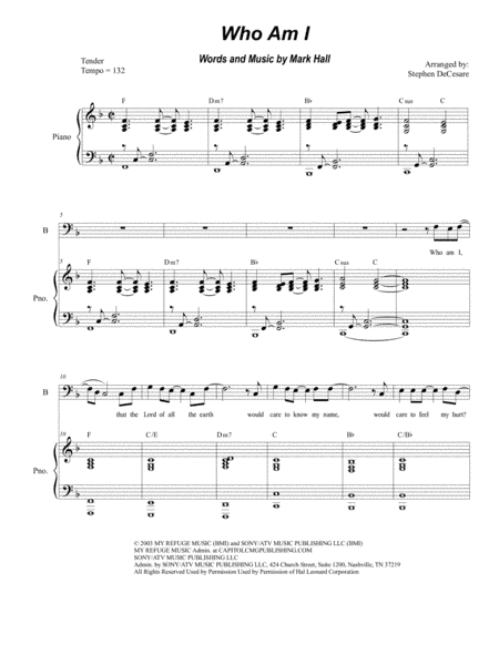 Who Am I (arr. Stephen DeCesare)