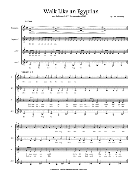 Walk Like An Egyptian (arr. Mike Bultman)