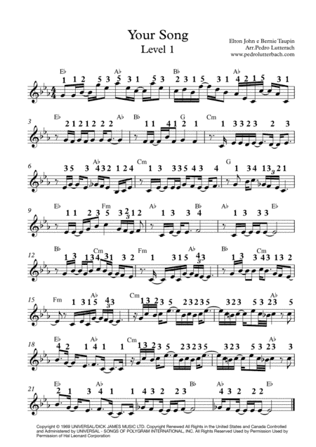 Your Song (arr. Pedro Lutterbach)