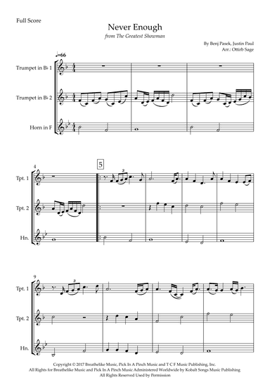 Never Enough (arr. Ottirb Sage)