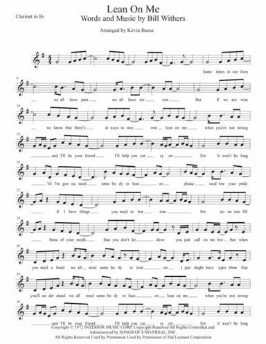 Lean On Me (arr. Kevin Busse)