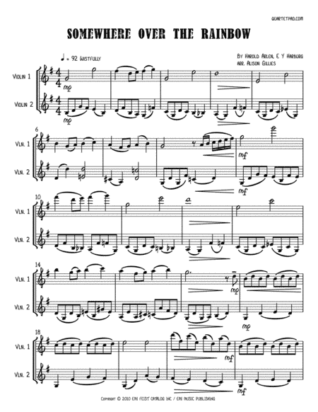 Over The Rainbow (arr. Alison Gillies)