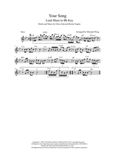 Your Song (arr. Miranda Wong)