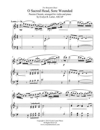 O Sacred Head, Sore Wounded (arr. Evelyn Larter Music)