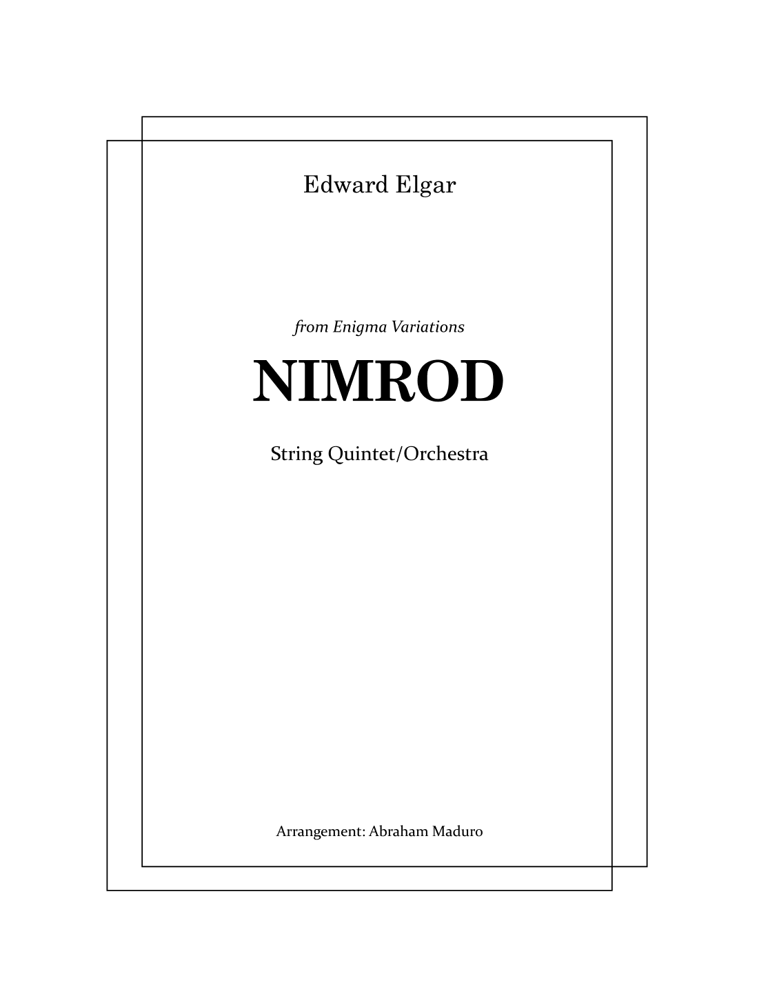 Nimrod From Enigma Variations Strings Quintet-Orchestra (arr. Abraham Maduro)