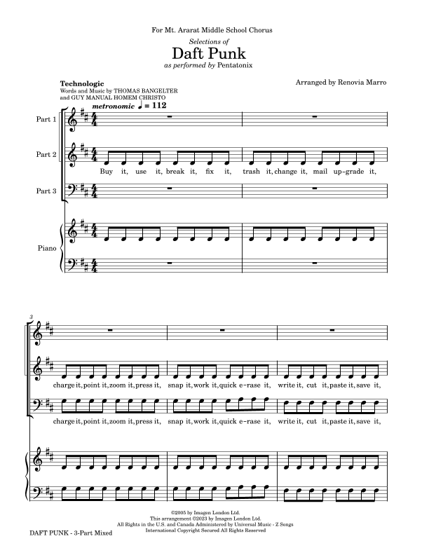 Daft Punk (arr. Renovia Marro)