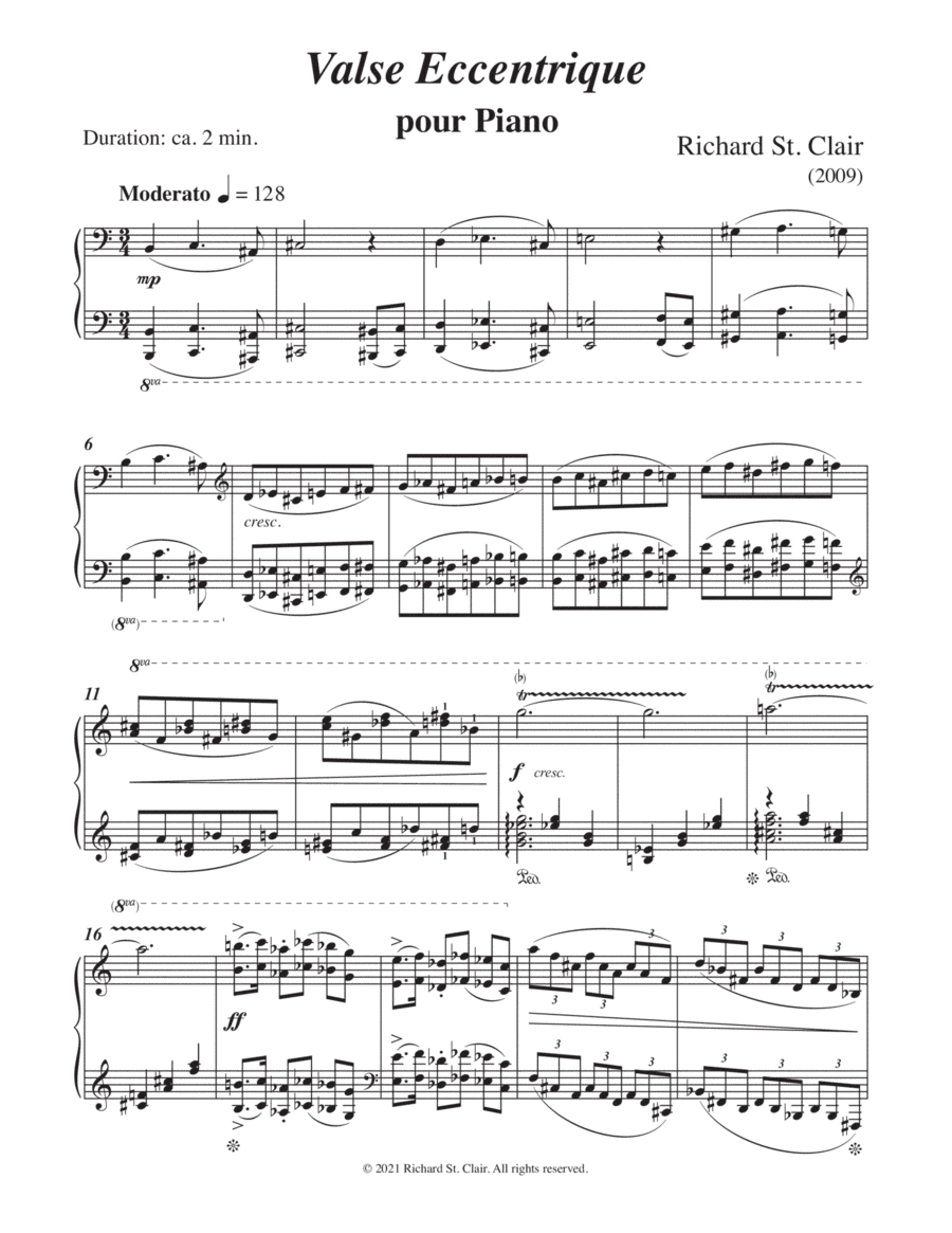 Valse Eccentrique pour Piano (2009)