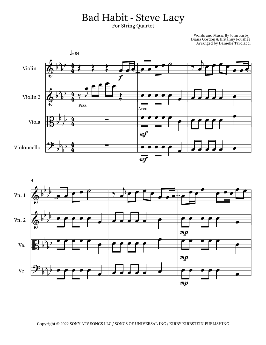 Bad Habit (arr. Danielle Tavolacci)