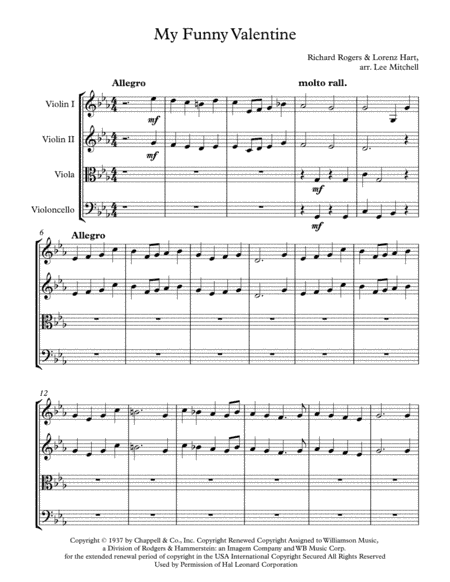 My Funny Valentine (arr. Lee Mitchell)