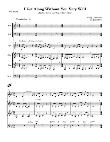 I Get Along Without You Very Well (except Sometimes) (arr. Jamie Dyer)