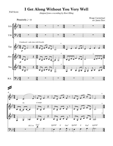 I Get Along Without You Very Well (except Sometimes) (arr. Jamie Dyer)